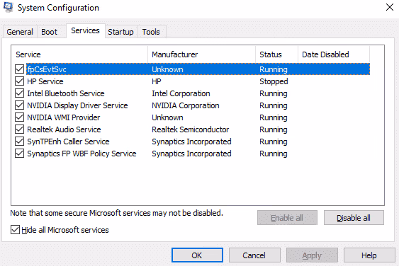Hide All Microsoft Services