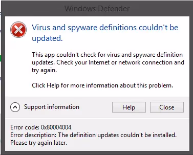 Error Code 0x80004004