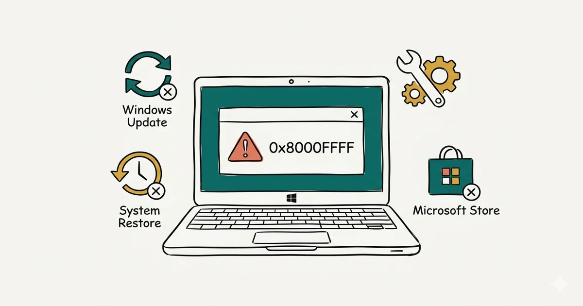Fix Windows Error 0x8000ffff (Catastrophic Failure Fix) cover image