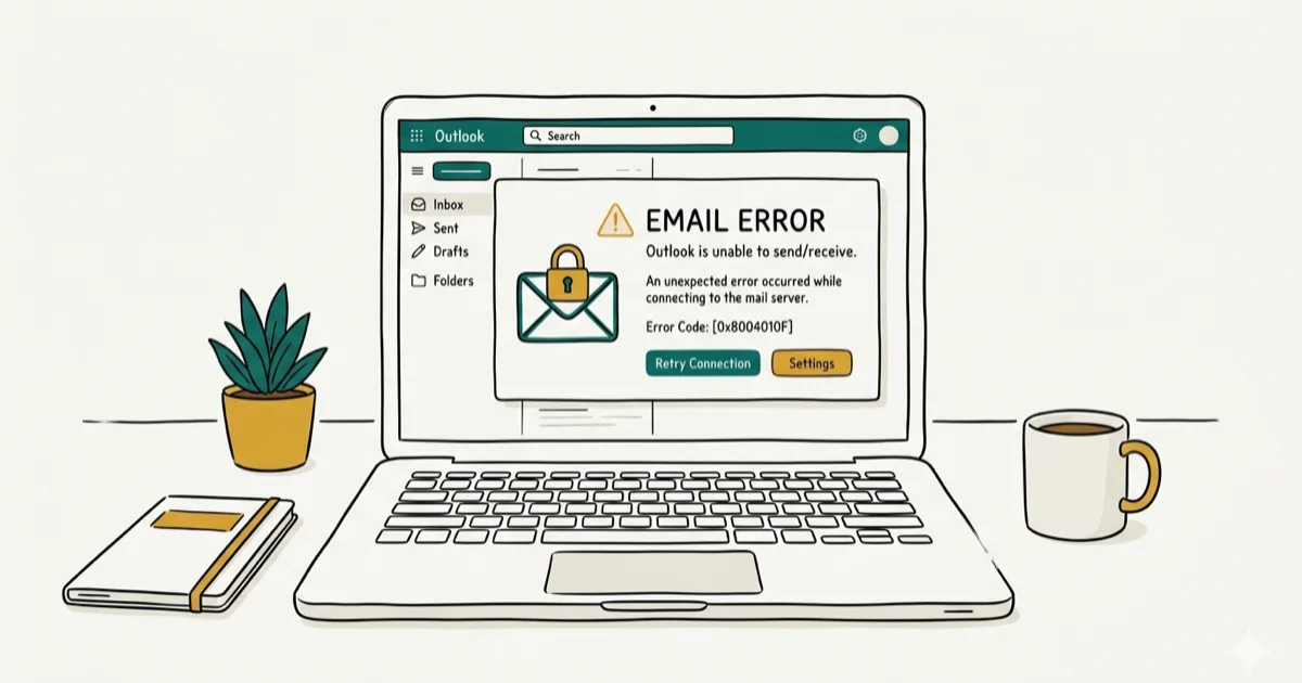How to Fix Outlook Error 0x80040610 (Send/Receive Failure) cover image