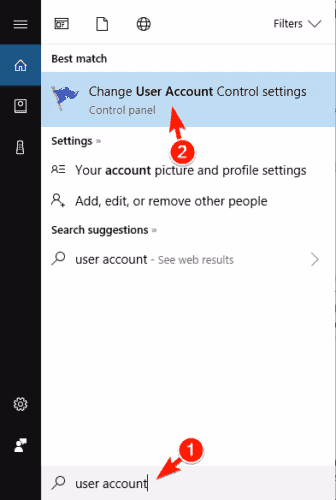 Disable the user account that gives 0x80041003 error