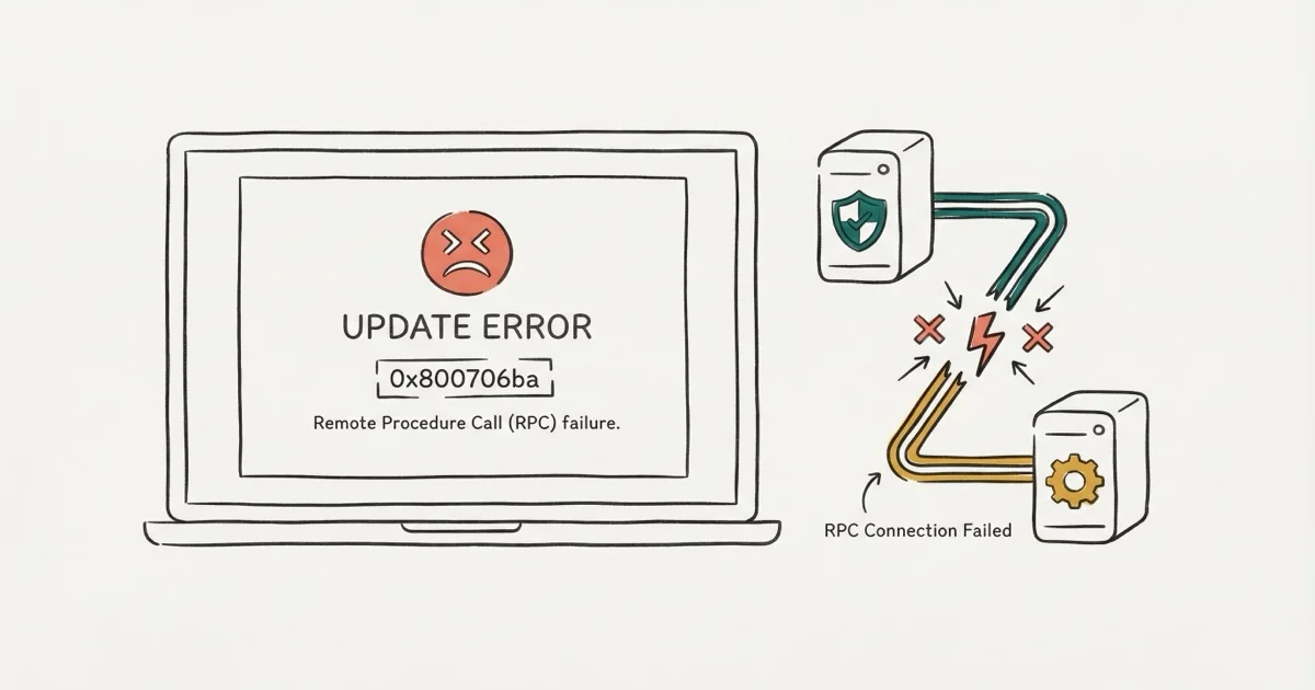 Fix Windows Update Error 0x800706ba (RPC Server Unavailable) cover image