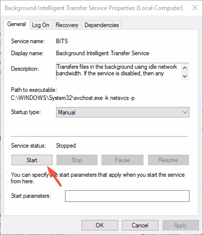 Start BITS Service