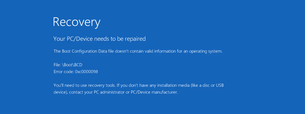 0xc0000098 Windows 10 error