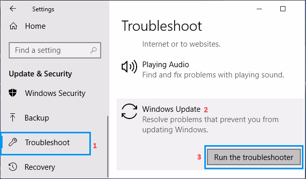 Windows Update Run The Troubleshooter