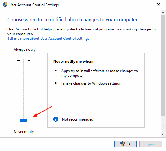Disable the Controls of the User Account
