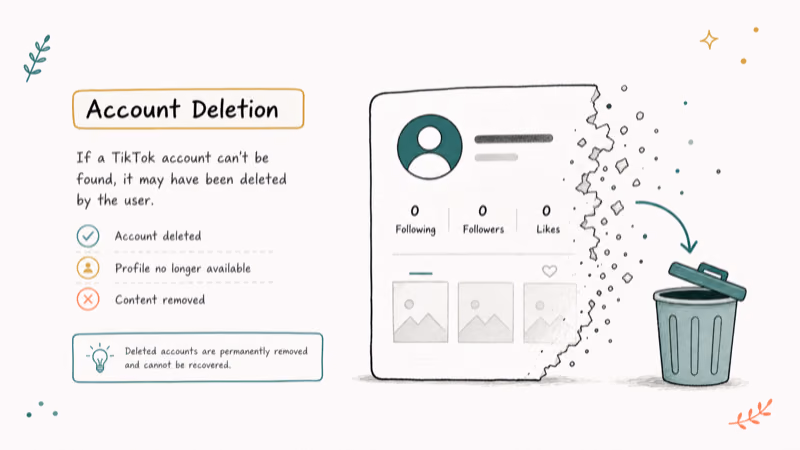 Hand-drawn illustration: Account Deletion