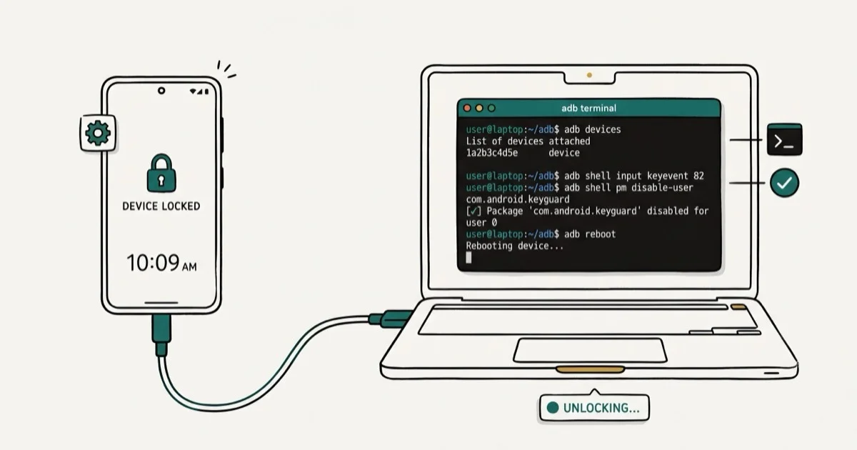 ADB FRP Bypass: Unlock Android Without Google Account cover image