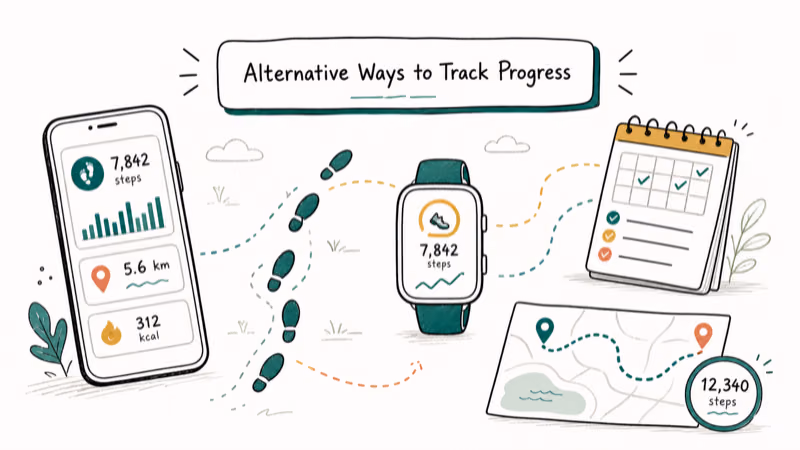 Hand-drawn illustration: Alternative Ways to Track Progress