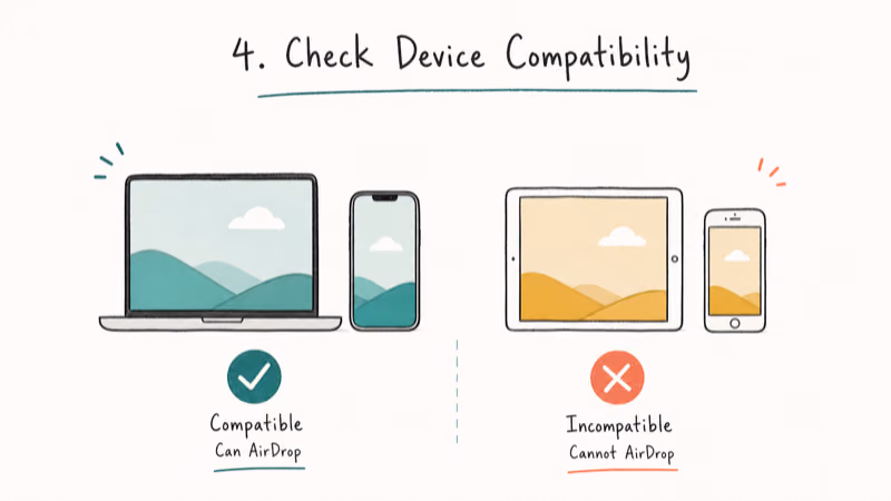 Hand-drawn illustration: 4. Check Device Compatibility