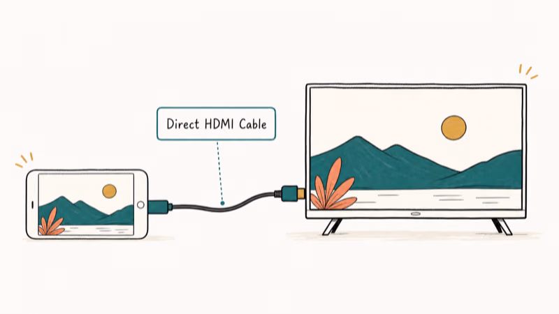 Hand-drawn illustration: Direct HDMI Cable