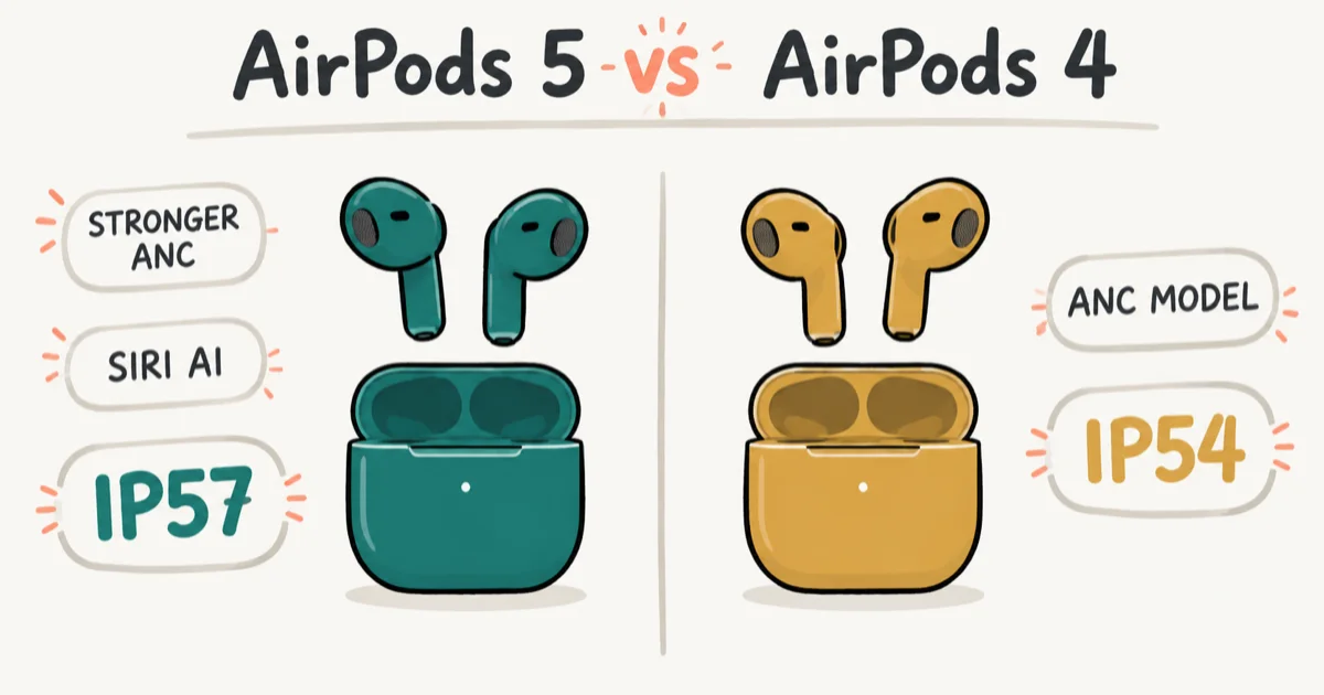 AirPods 5 vs AirPods 4: ANC, Price, and Features Compared