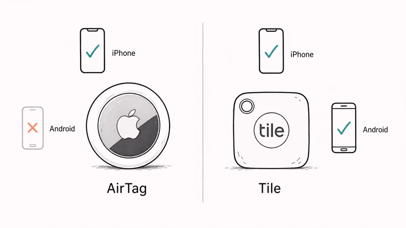 AirTag supporting only iPhone while Tile supports both iPhone and Android phones side by side