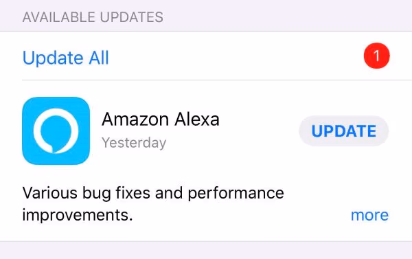 Update Amazon Alexa App