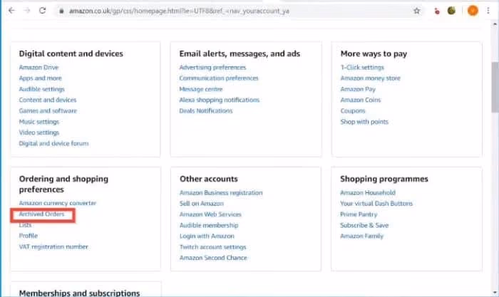 How to Locate Your Amazon Archived Orders