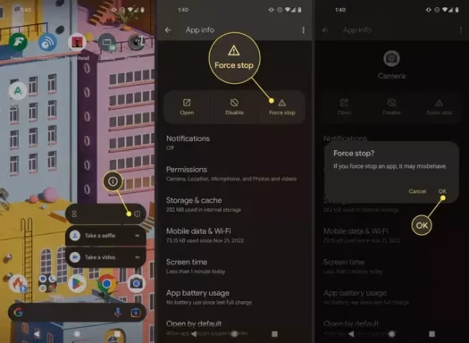 Force Stop The Camera App