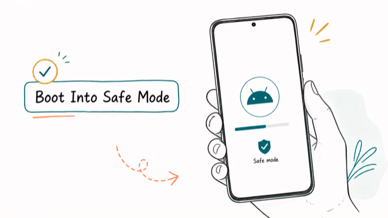 Hand-drawn illustration: Boot Into Safe Mode