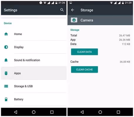 Clear App Data and Cache to Fix Android Camera Not Working