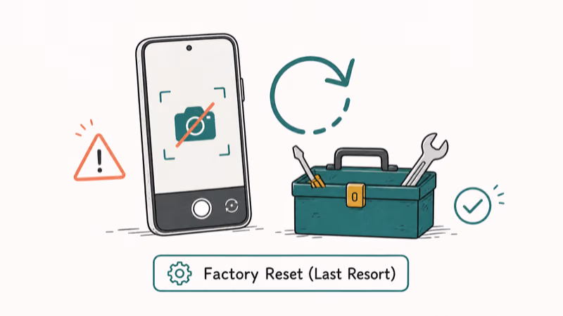 Hand-drawn illustration: Factory Reset (Last Resort)