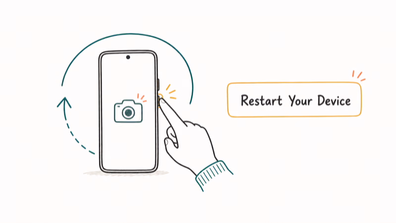 Hand-drawn illustration: Restart Your Device