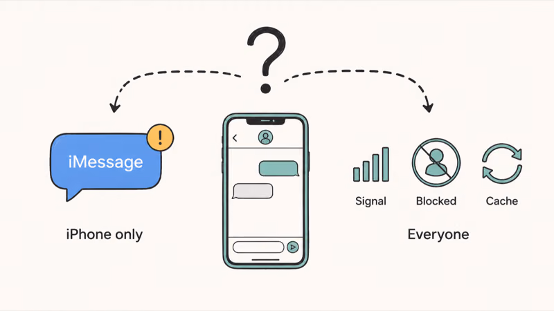 Decision split showing iPhone-only missing texts versus texts missing from every contact