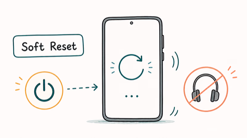 Hand-drawn illustration: Soft Reset