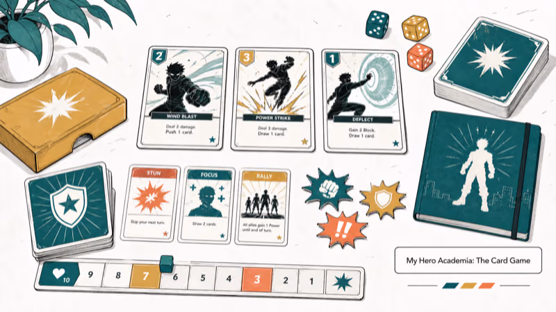 Hand-drawn illustration: My Hero Academia: The Card Game