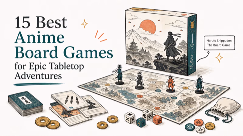 Hand-drawn illustration: Naruto Shippuden: The Board Game
