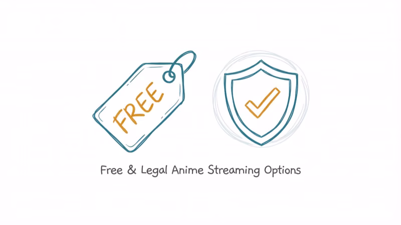Free price tag next to legal checkmark shield representing free anime streaming options