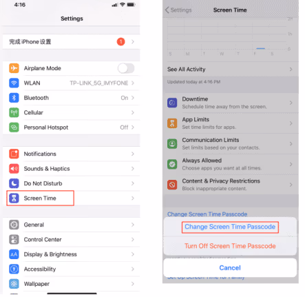 Change Screen Time Passcode