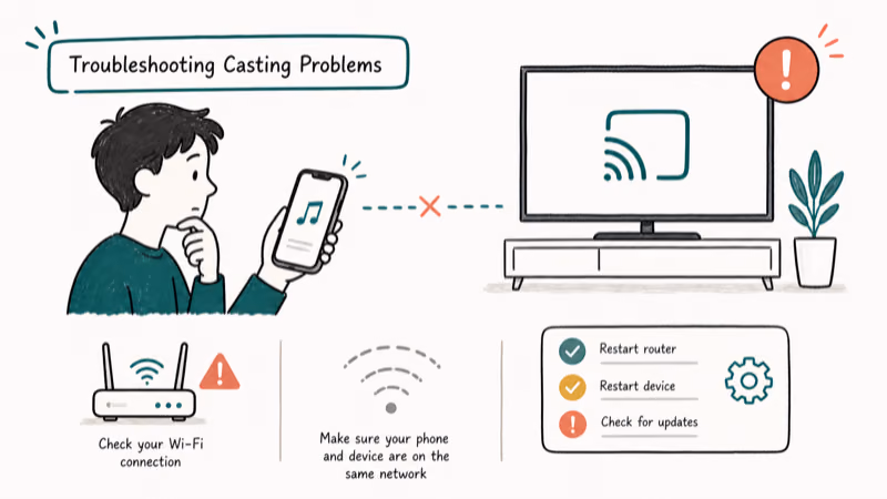 Hand-drawn illustration: Troubleshooting Casting Problems