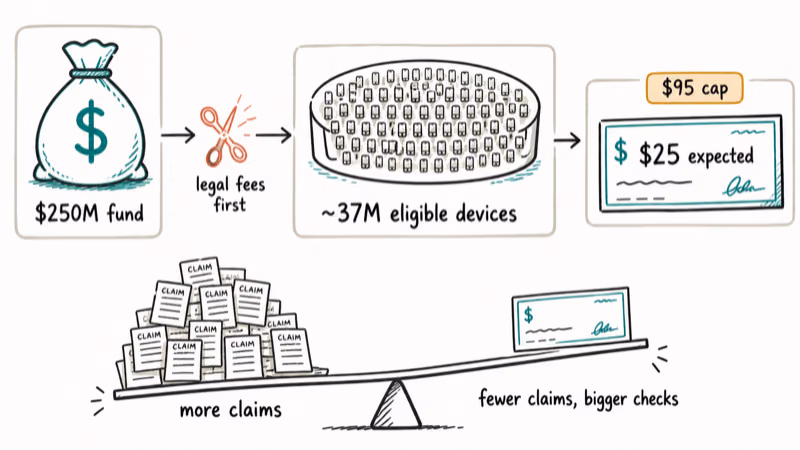 How the $250 million fund breaks down to about $25 per eligible device