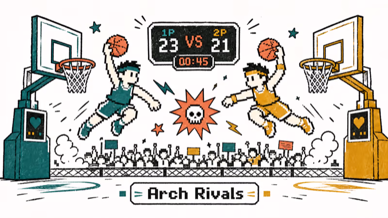 Hand-drawn Arch Rivals illustration