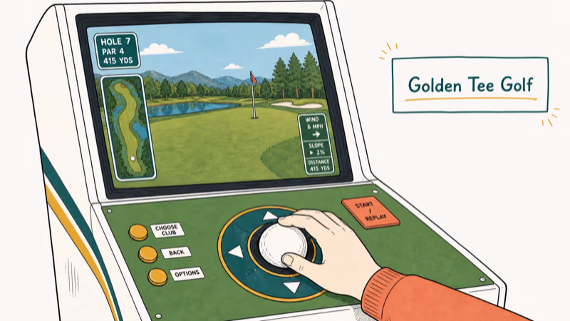 Hand-drawn Golden Tee Golf illustration