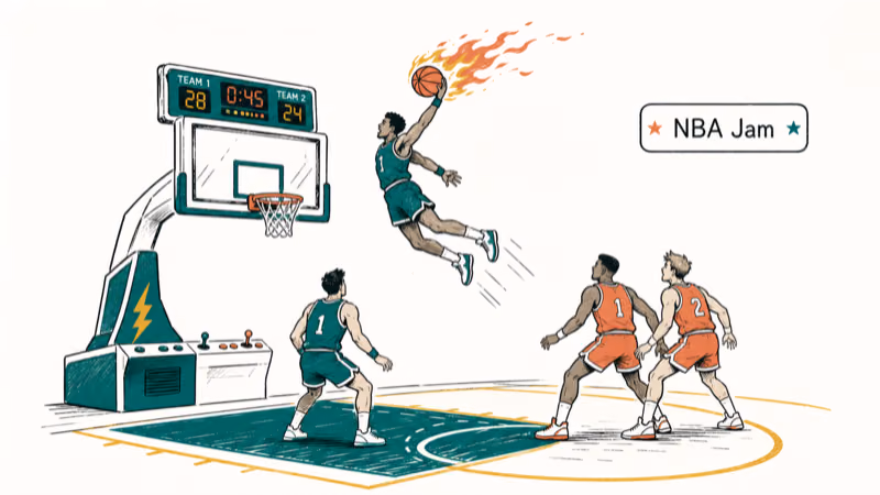 Hand-drawn NBA Jam illustration