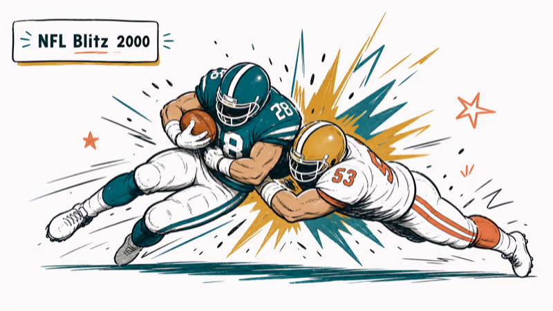 Hand-drawn NFL Blitz 2000 illustration