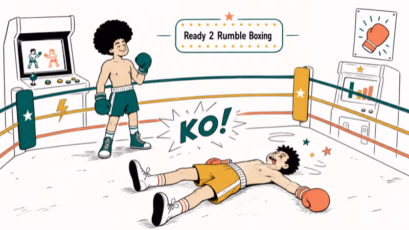 Hand-drawn Ready 2 Rumble Boxing illustration