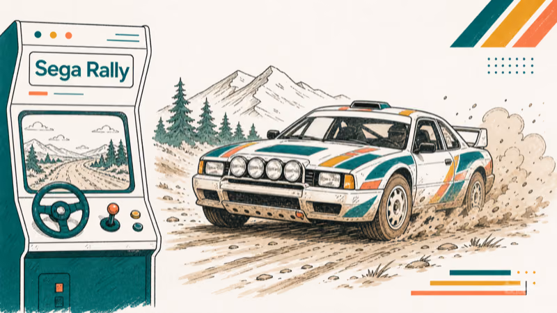 Hand-drawn Sega Rally illustration