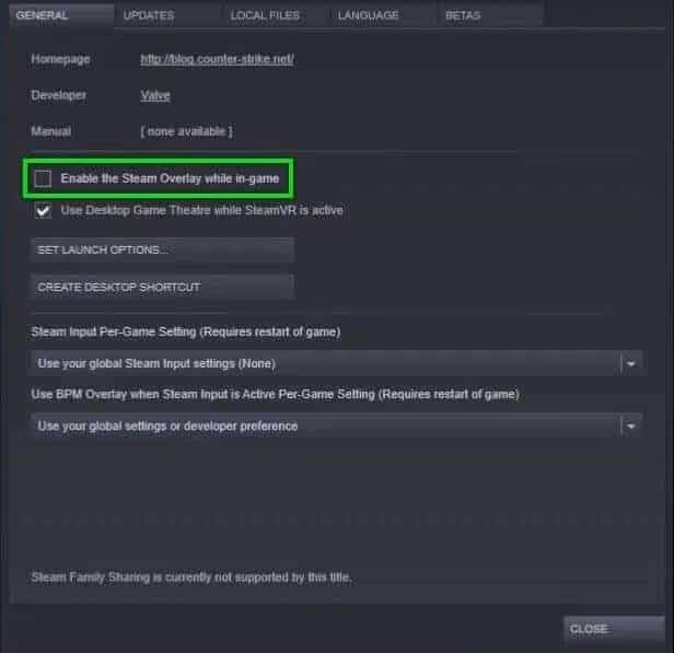 Fix Ark Fatal Error by turning off the Steam Game overlay