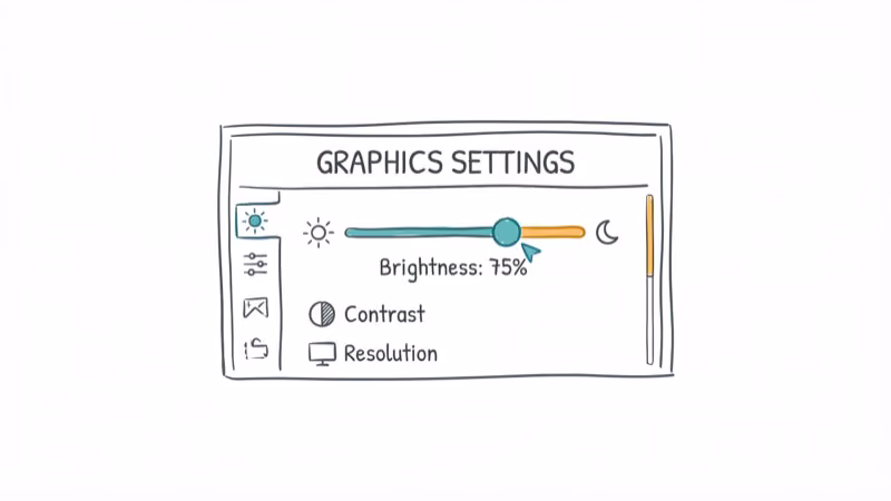 Display brightness slider showing AMD Vari-Bright settings adjustment