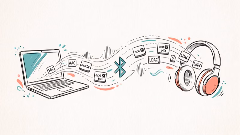 Comparison chart of Bluetooth audio codecs SBC AAC aptX and LDAC quality levels
