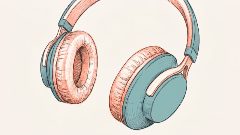 Person wearing over-ear Bluetooth headphones with adjustable headband and soft pads