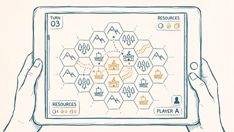 Terraforming Mars app showing resource management cards and Mars surface board