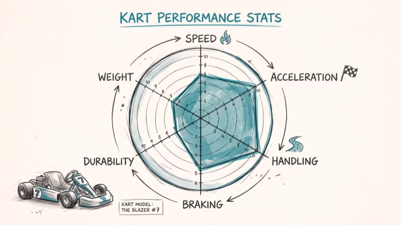 Mario Kart 8 Deluxe kart stat bars comparing speed and mini-turbo