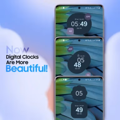 Pixel Clock Widgets showing Material You design on Android