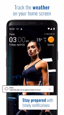 Transparent Clock and Weather widget on Android