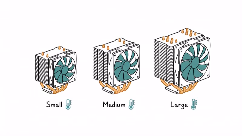 Three tower air coolers of different sizes showing budget to premium progression