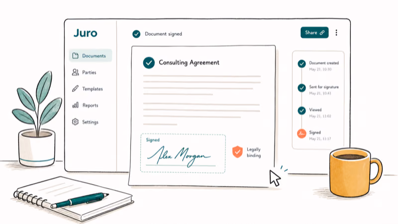 Hand-drawn illustration of Juro