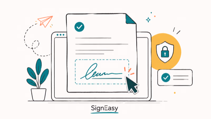 Hand-drawn illustration of SignEasy