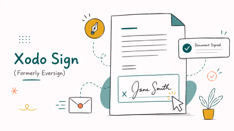 Hand-drawn illustration of Xodo Sign (Formerly Eversign)